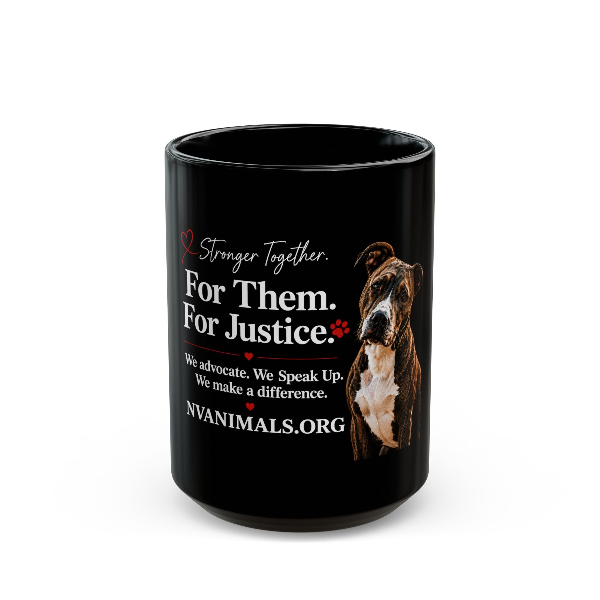 For Them. For Justice. Animal Rescue Support Black Mug
