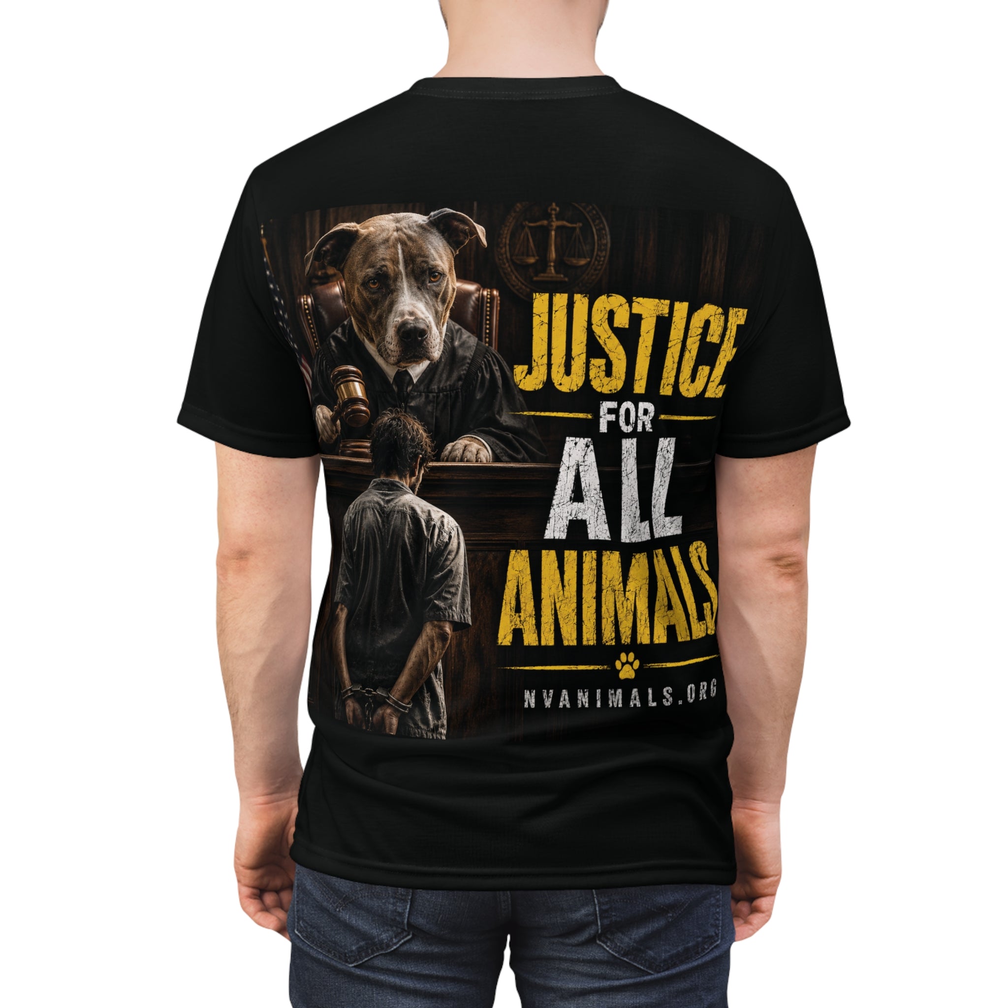 T-Shirt - Animal Rights Protest Tee Justice for All Animals Dog as Judge