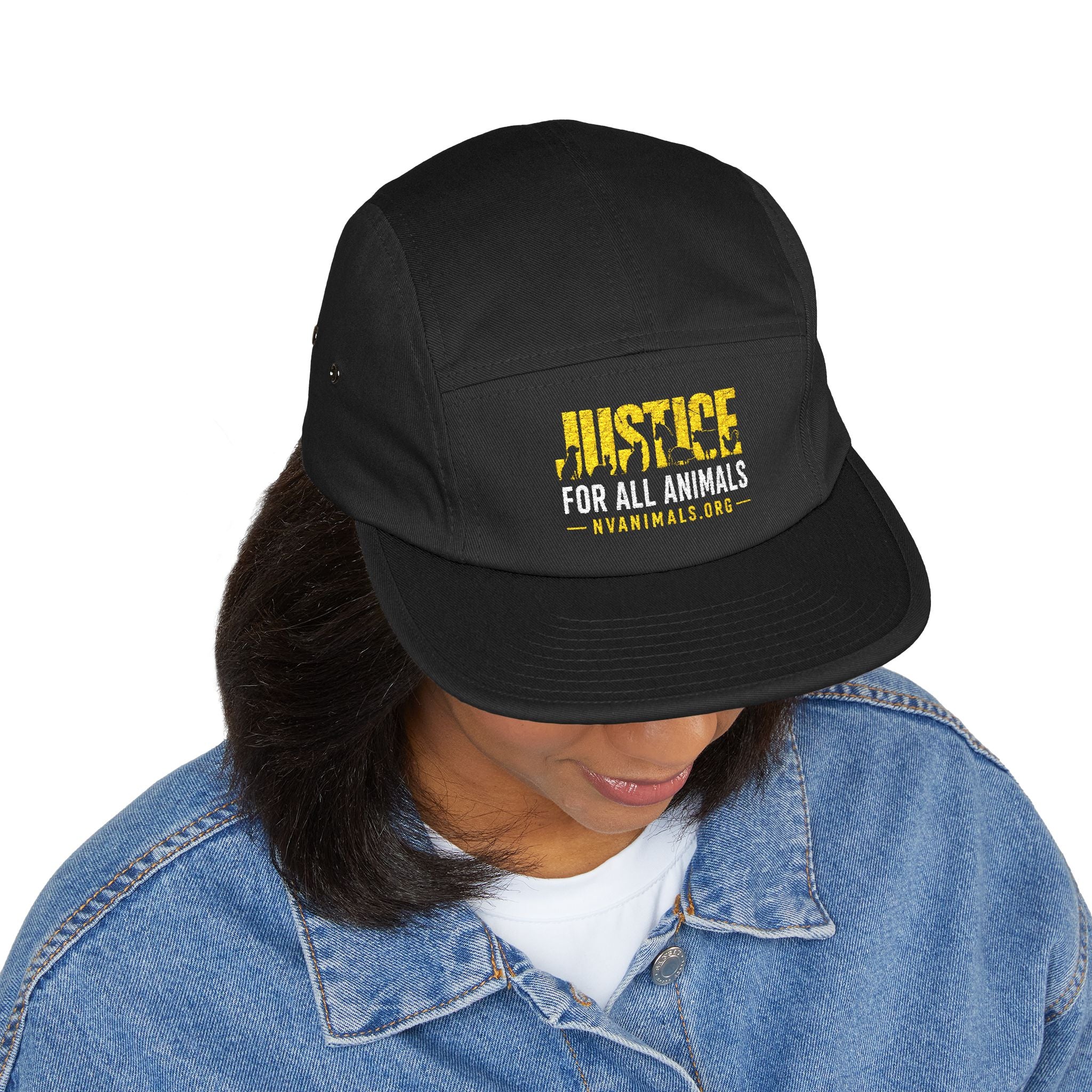Embroidered Justice For All Animals 5-Panel Cap