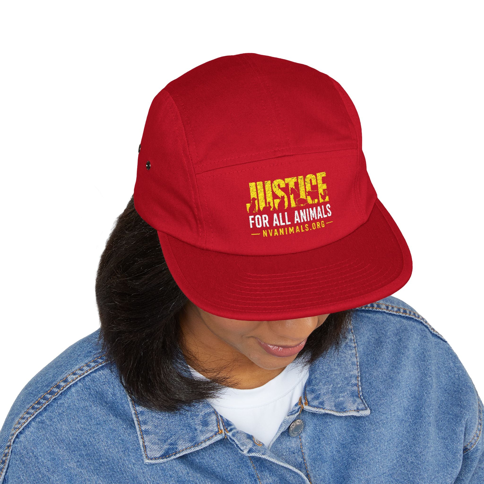 Embroidered Justice For All Animals 5-Panel Cap