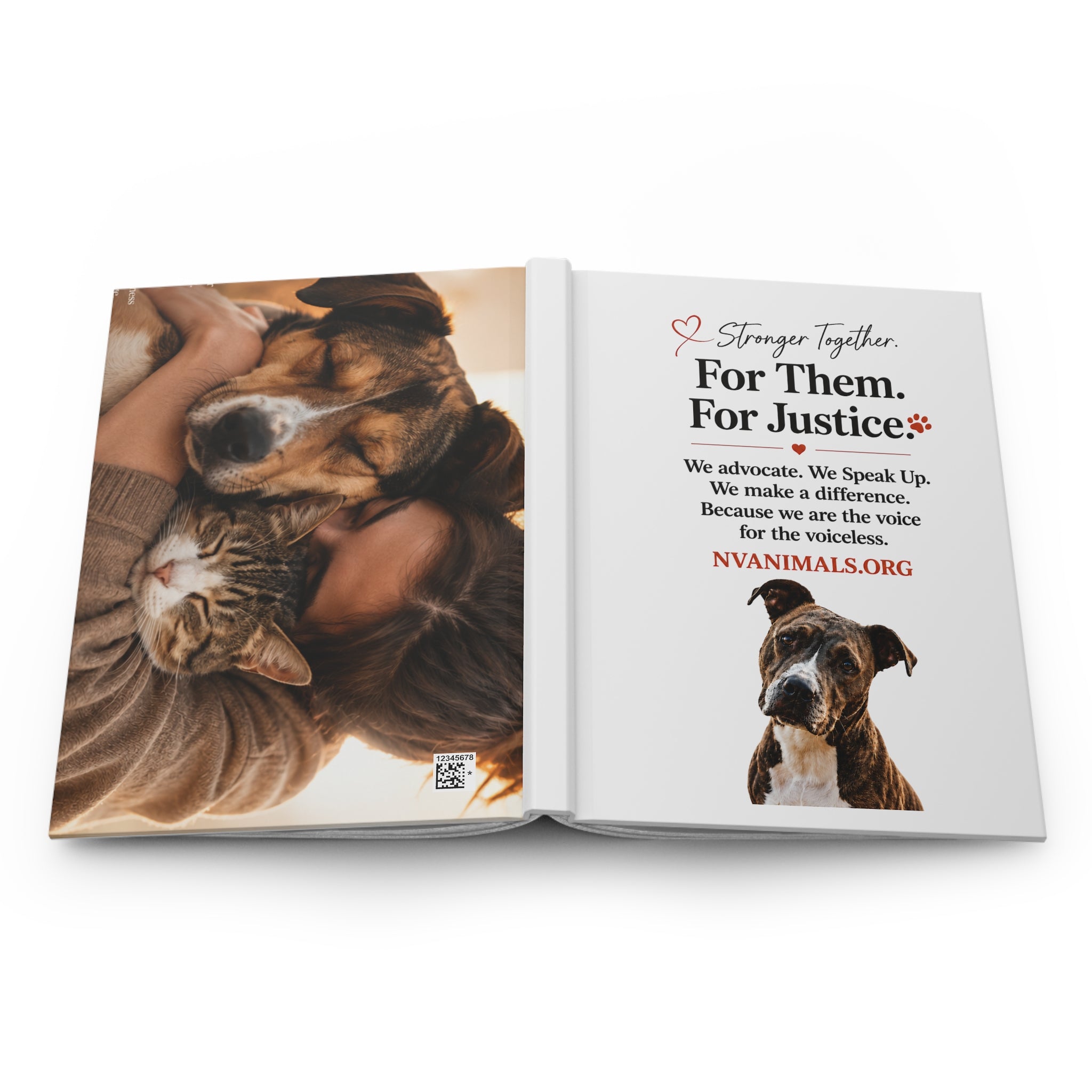 For Them. For Justice. Hardcover Journal — Animal Rescue Advocacy Notebook