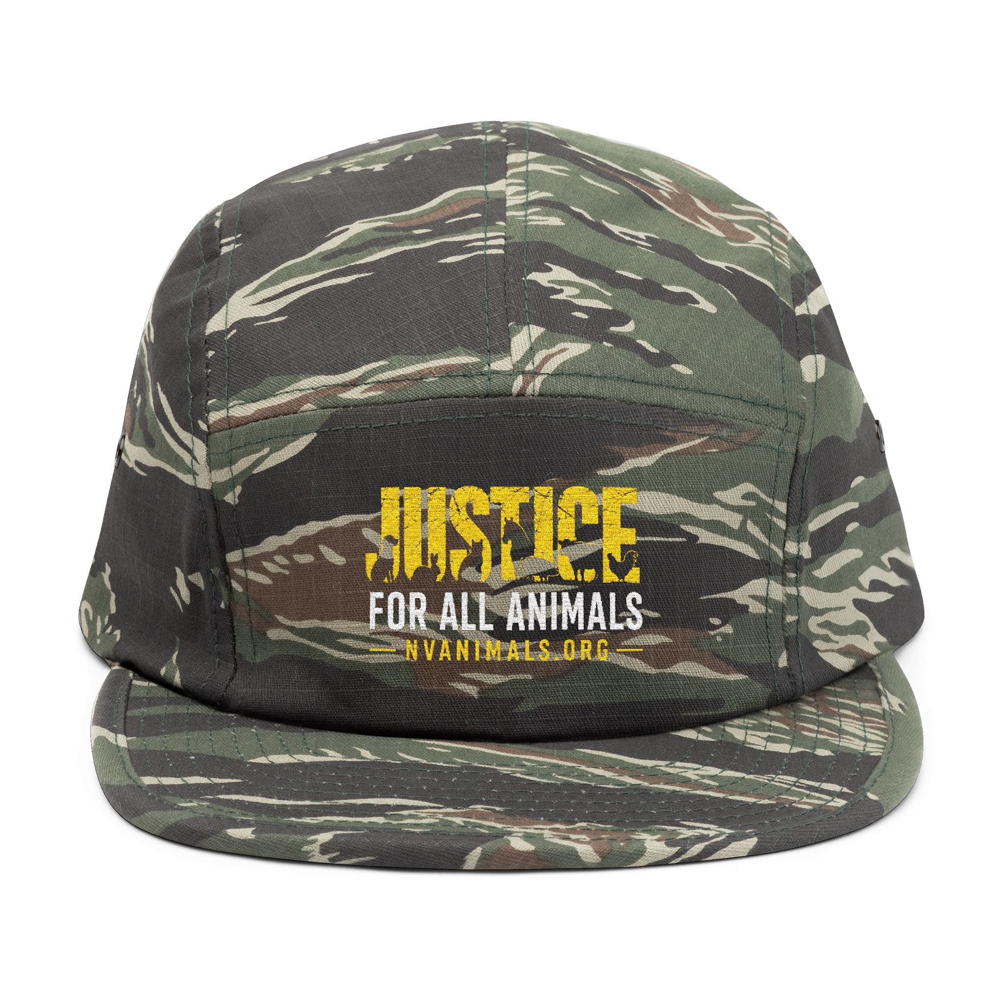 Embroidered Justice For All Animals 5-Panel Cap