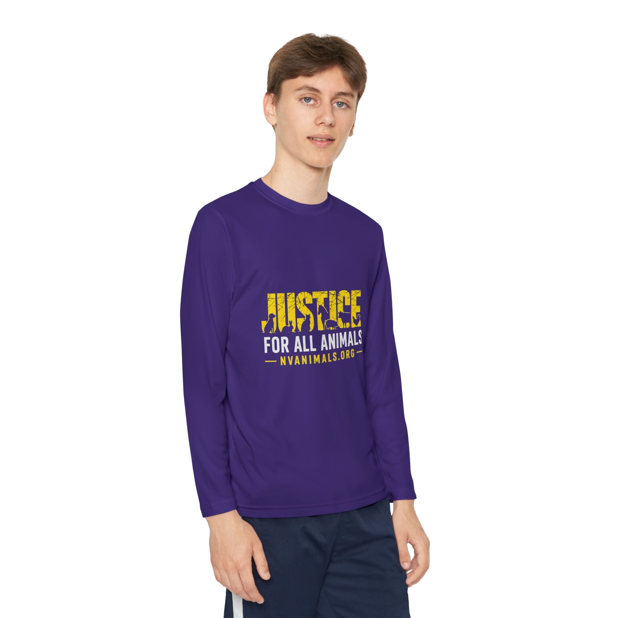 Youth T-Shirt Long Sleeve - Justice for All Animals