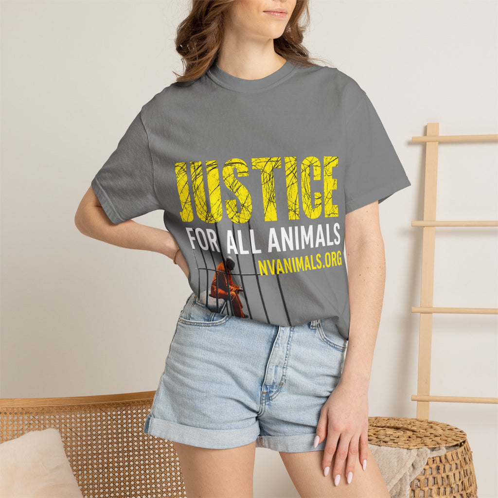 T-shirt (Short Sleeve) Unisex Garment-Dyed  - Justice for All Animals