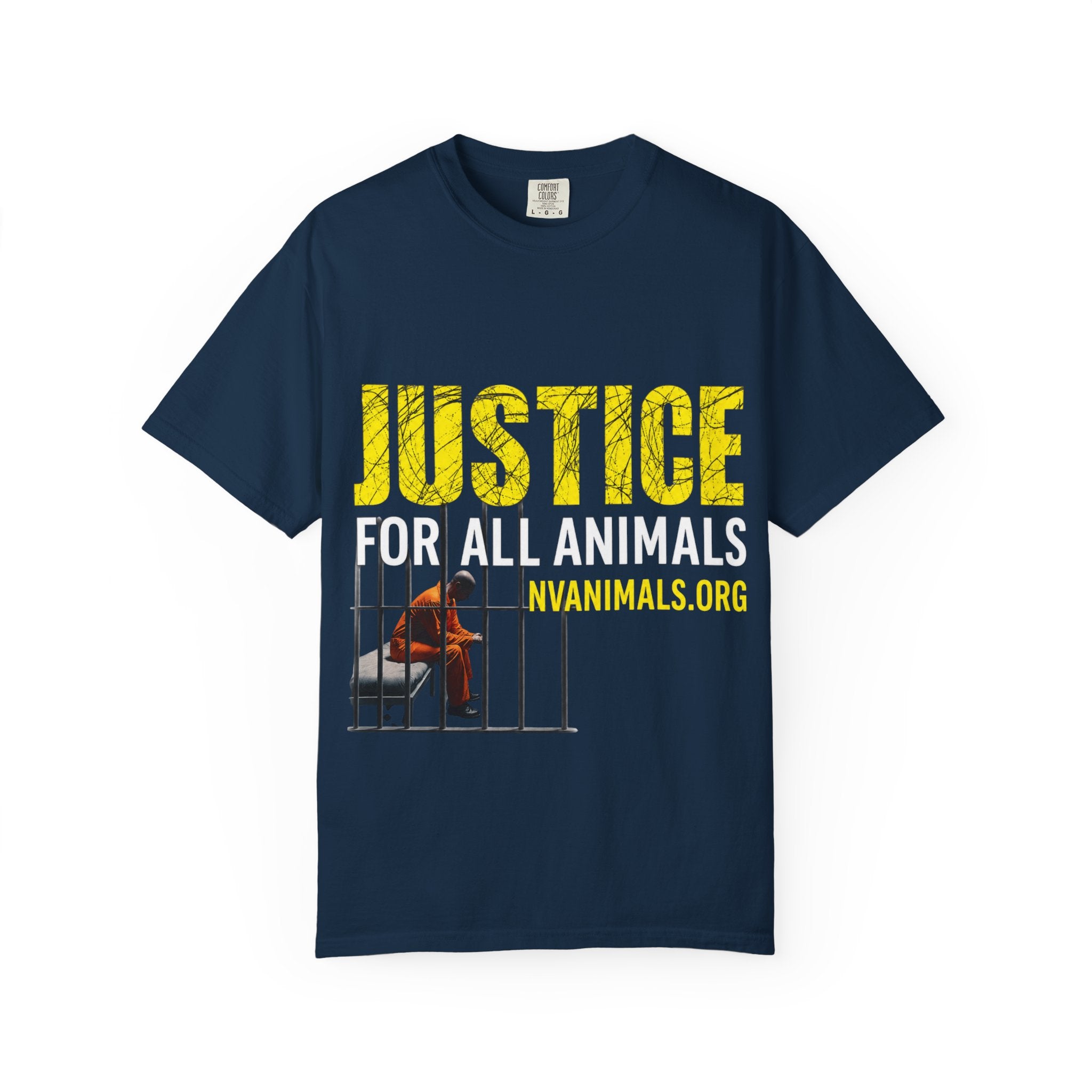 T-shirt (Short Sleeve) Unisex Garment-Dyed  - Justice for All Animals