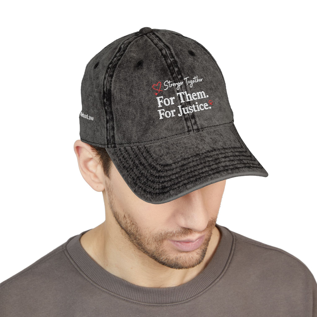 Cap Embroidered Vintage — “For Them. For Justice.” Washed Baseball Hat