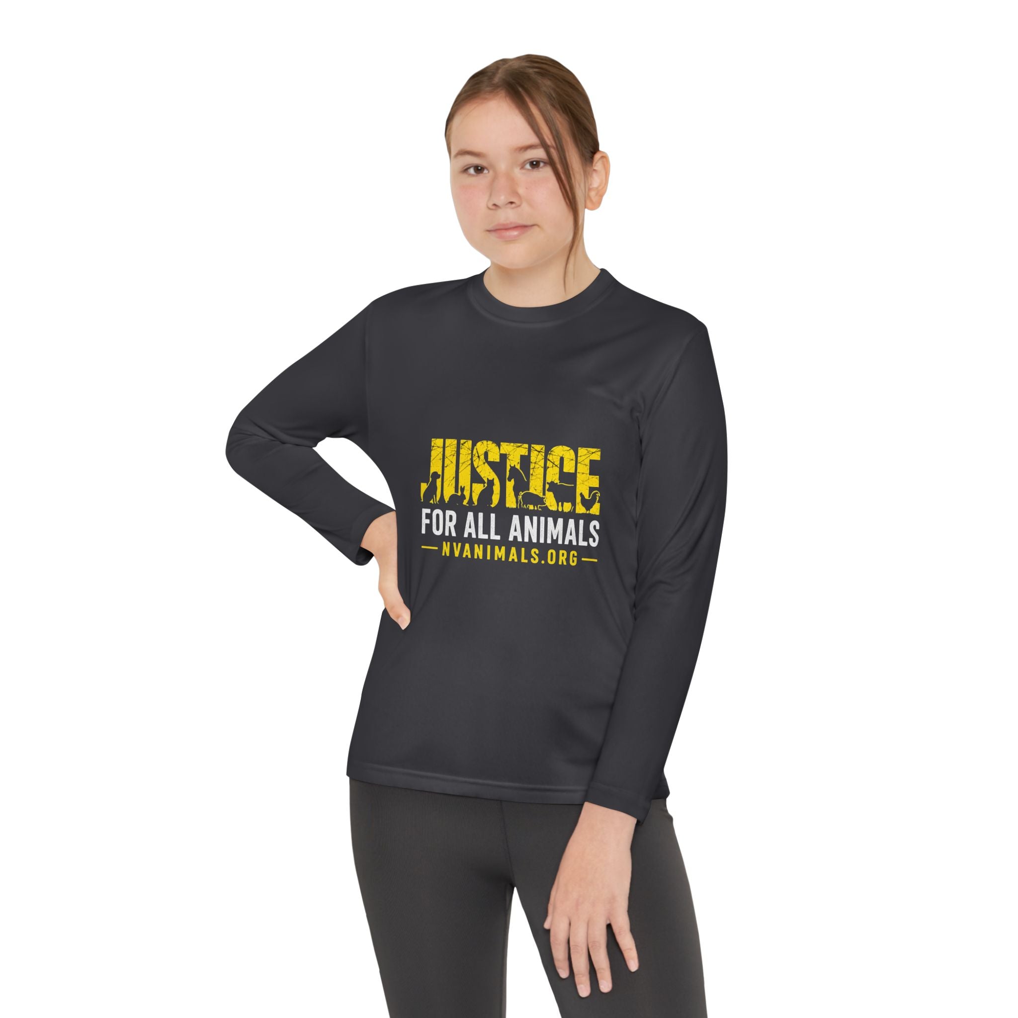 Youth T-Shirt Long Sleeve - Justice for All Animals