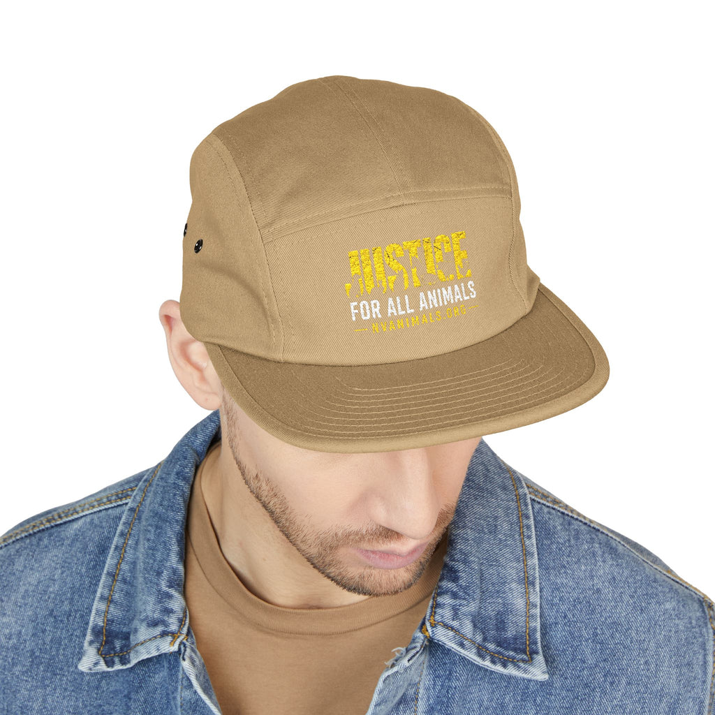 Embroidered Justice For All Animals 5-Panel Cap