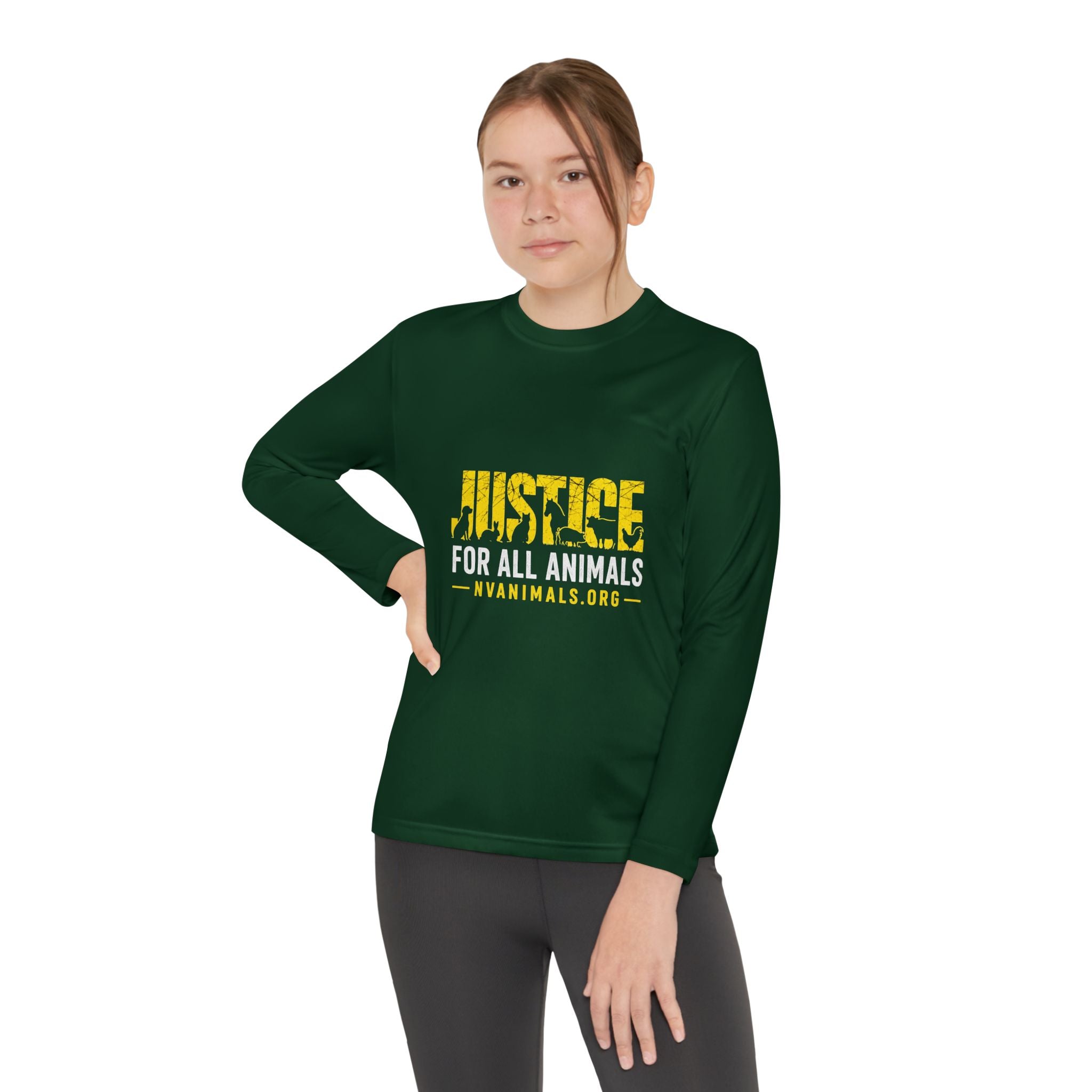 Youth T-Shirt Long Sleeve - Justice for All Animals