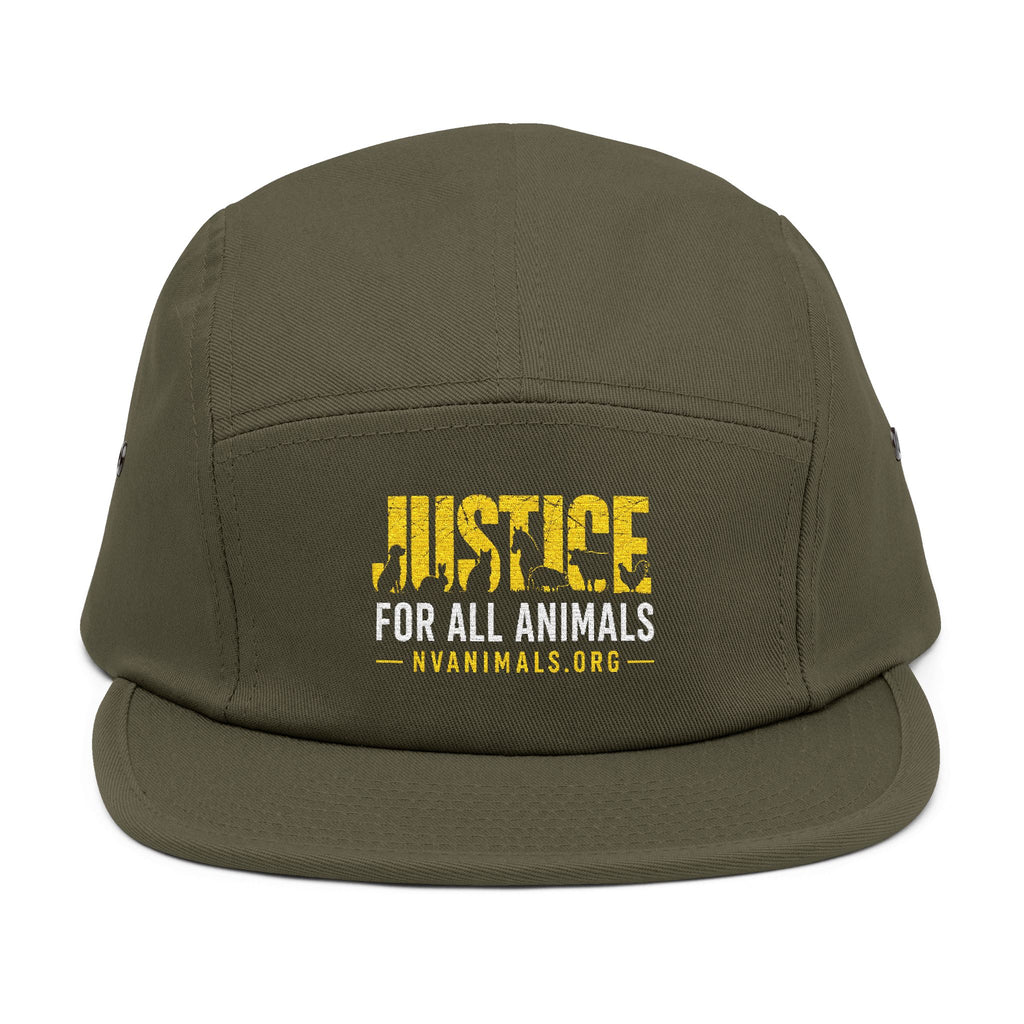 Embroidered Justice For All Animals 5-Panel Cap