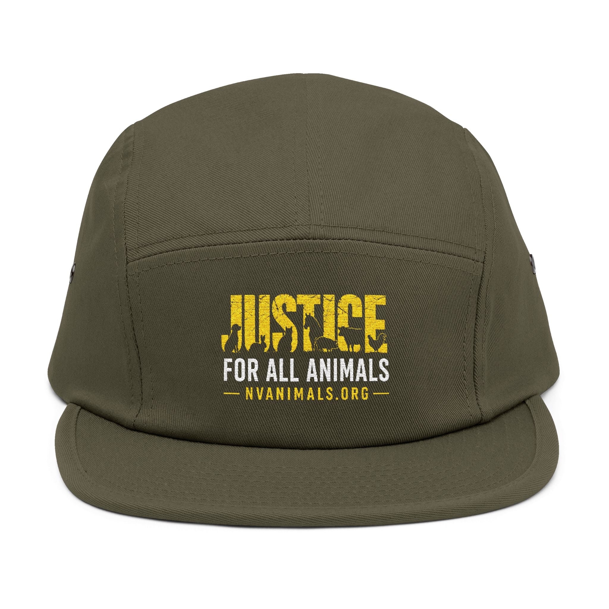 Embroidered Justice For All Animals 5-Panel Cap