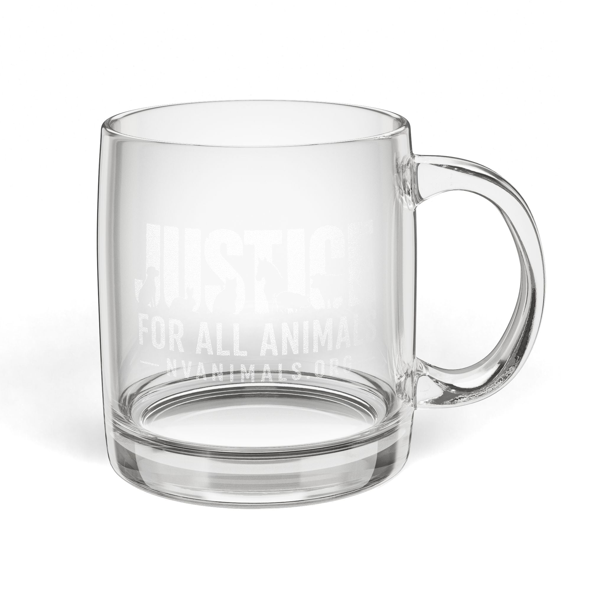 Engraved Glass Coffee Mug — 12.25 oz Clear Coffee Cup