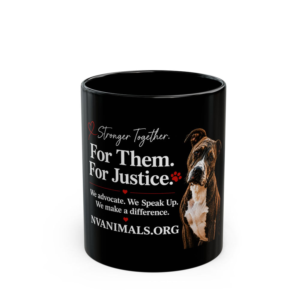 For Them. For Justice. Animal Rescue Support Black Mug