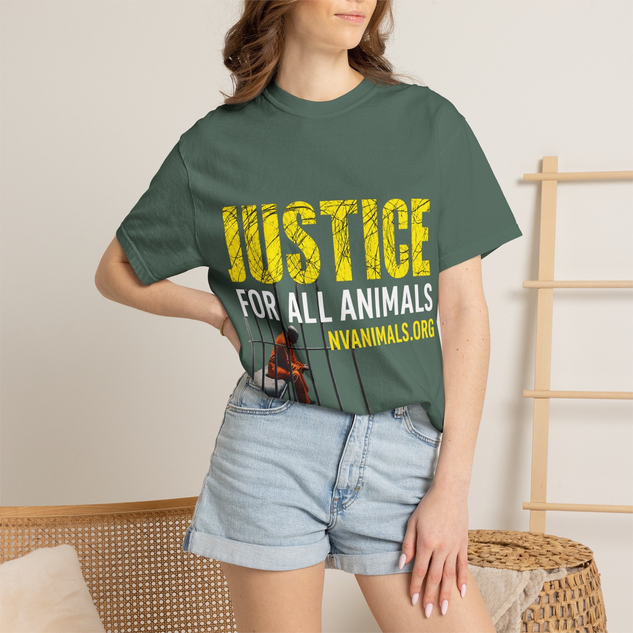 T-shirt (Short Sleeve) Unisex Garment-Dyed  - Justice for All Animals