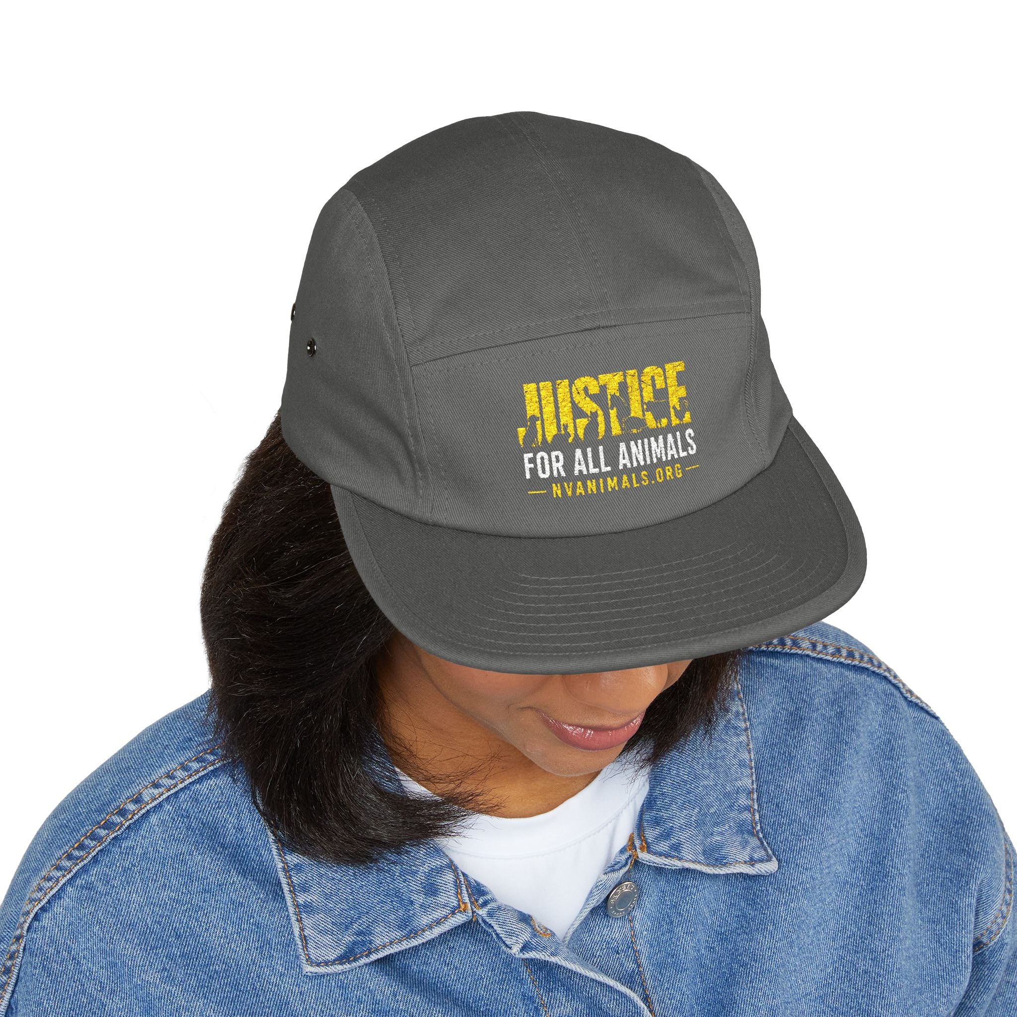 Embroidered Justice For All Animals 5-Panel Cap