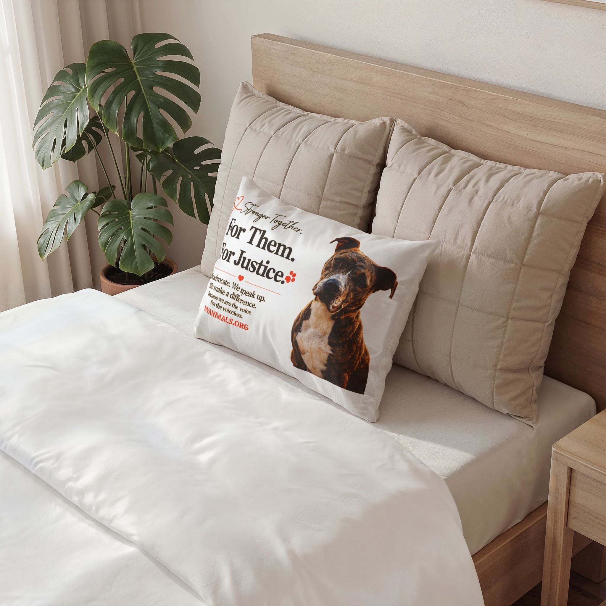 For Them. For Justice. Dog Rescue Pillow Sham – Animal Advocacy Cotton Pillowcase
