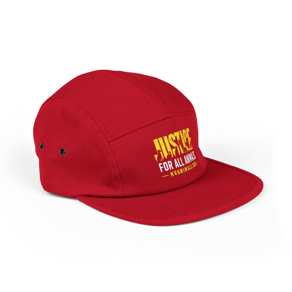 Embroidered Justice For All Animals 5-Panel Cap