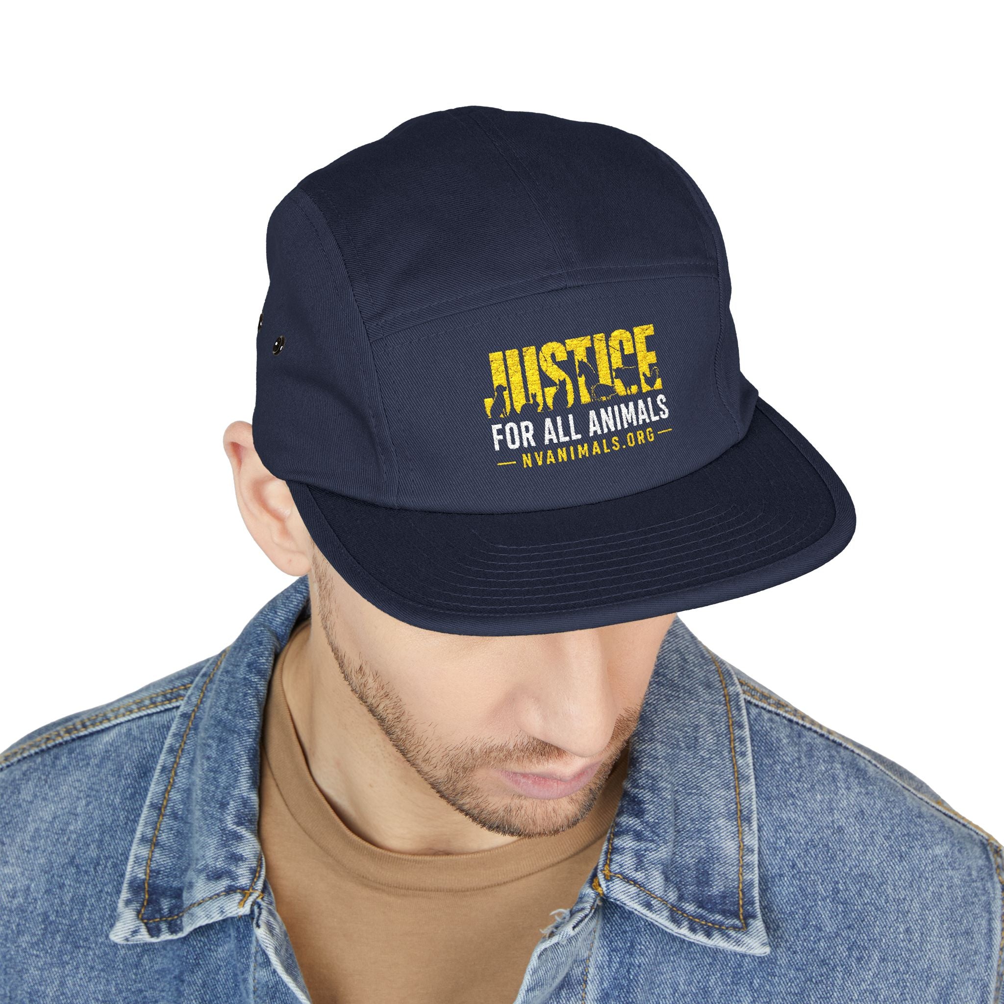 Embroidered Justice For All Animals 5-Panel Cap