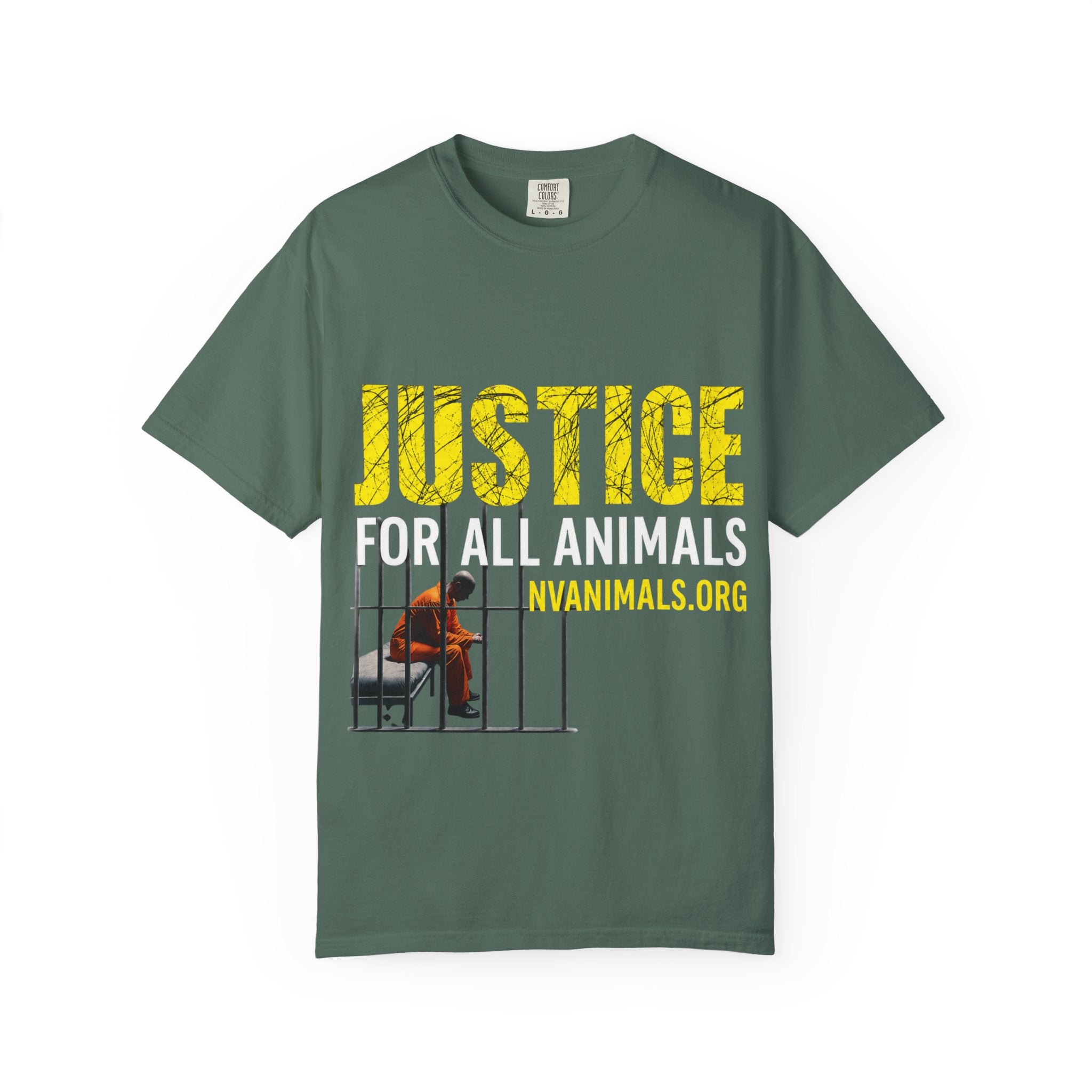 T-shirt (Short Sleeve) Unisex Garment-Dyed  - Justice for All Animals