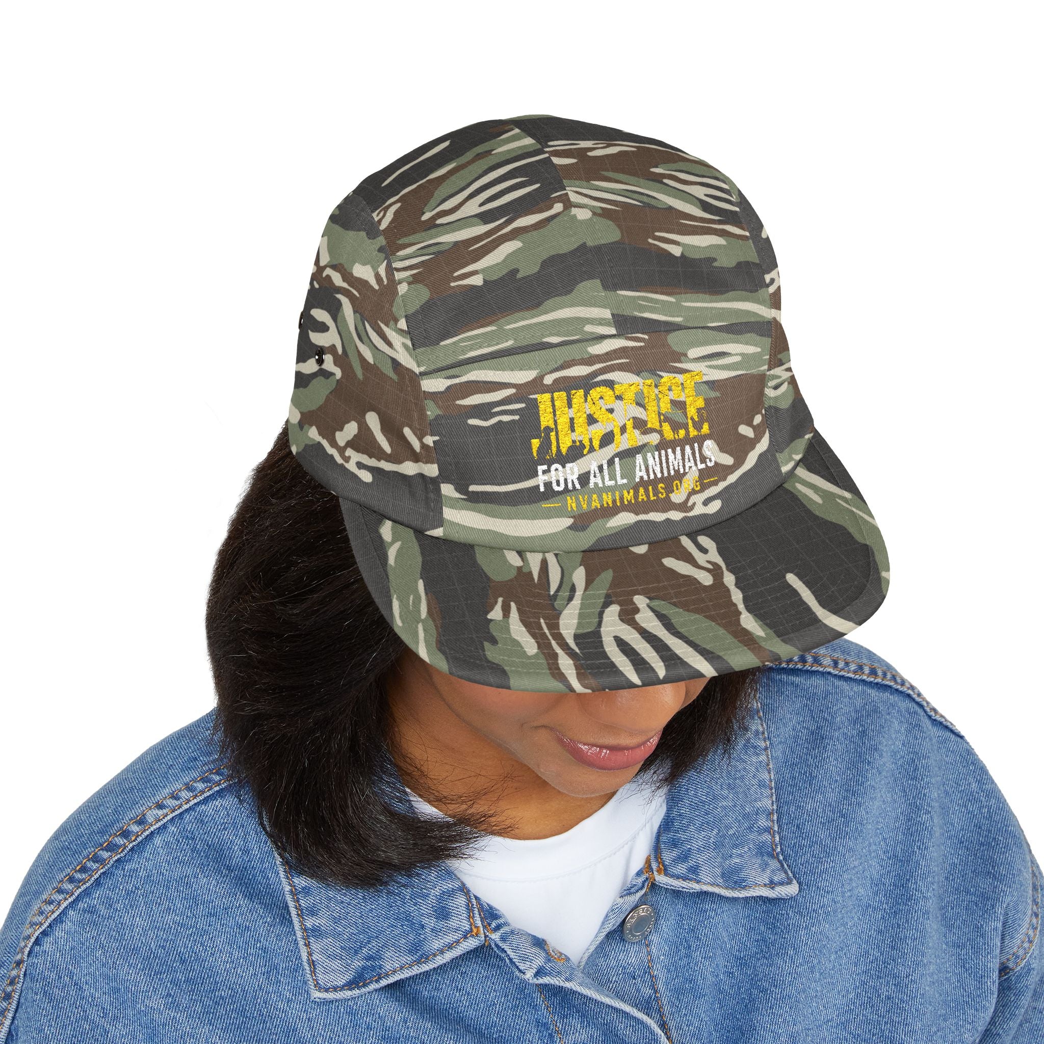 Embroidered Justice For All Animals 5-Panel Cap