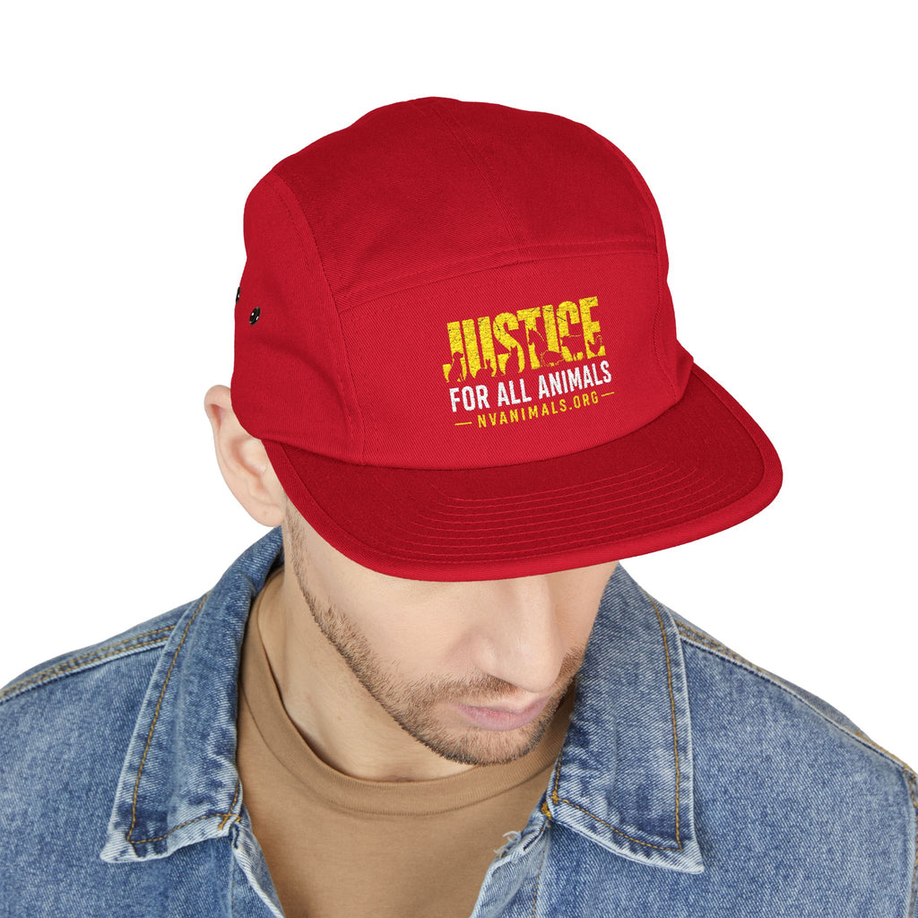 Embroidered Justice For All Animals 5-Panel Cap