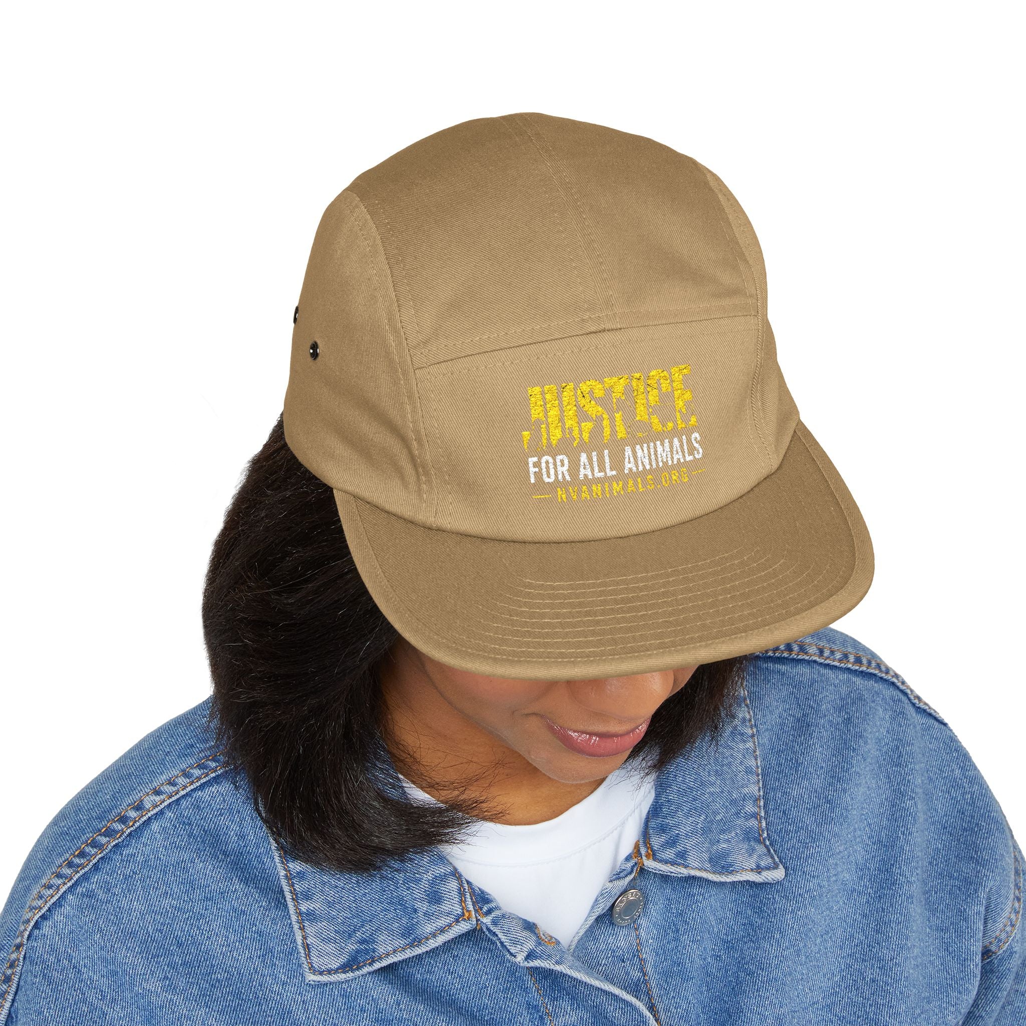 Embroidered Justice For All Animals 5-Panel Cap