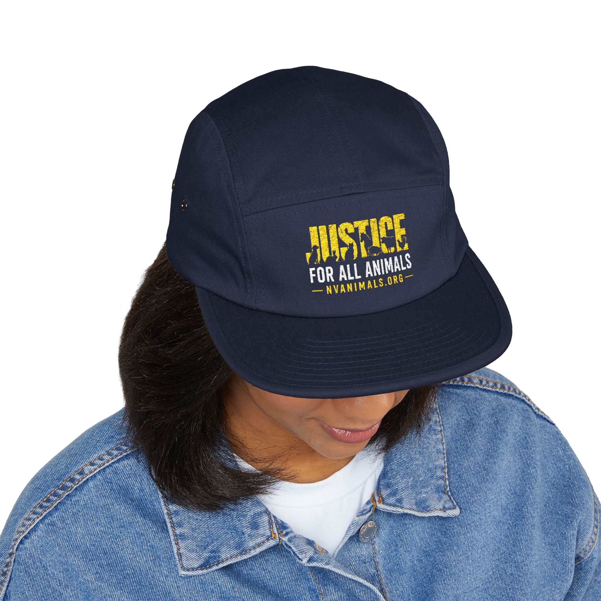 Embroidered Justice For All Animals 5-Panel Cap