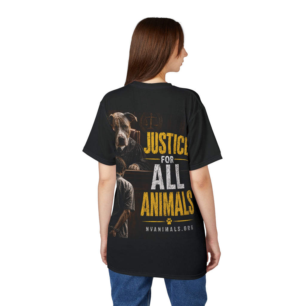 T-Shirt - Animal Rights Protest Tee Justice for All Animals Dog as Judge