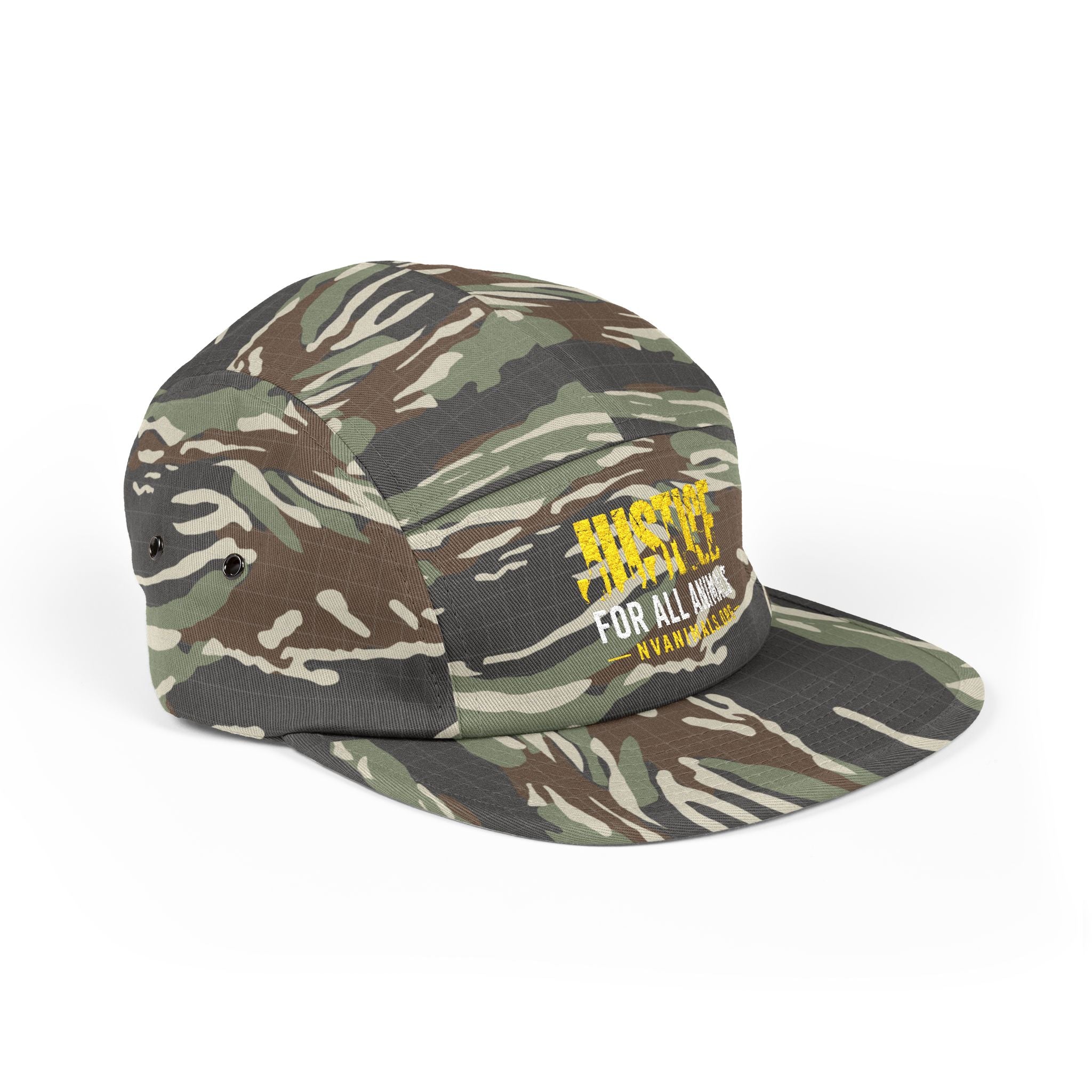 Embroidered Justice For All Animals 5-Panel Cap