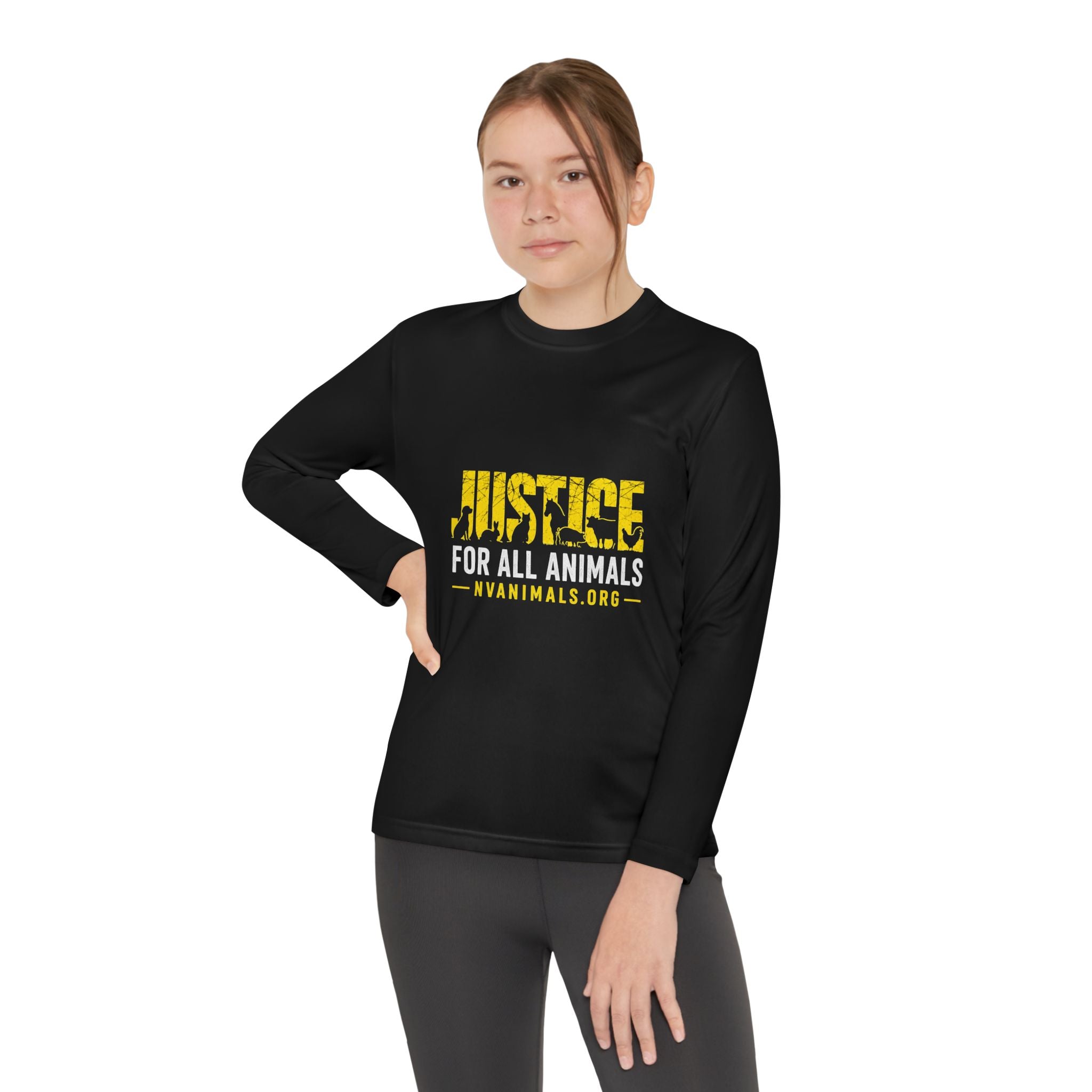 Youth T-Shirt Long Sleeve - Justice for All Animals