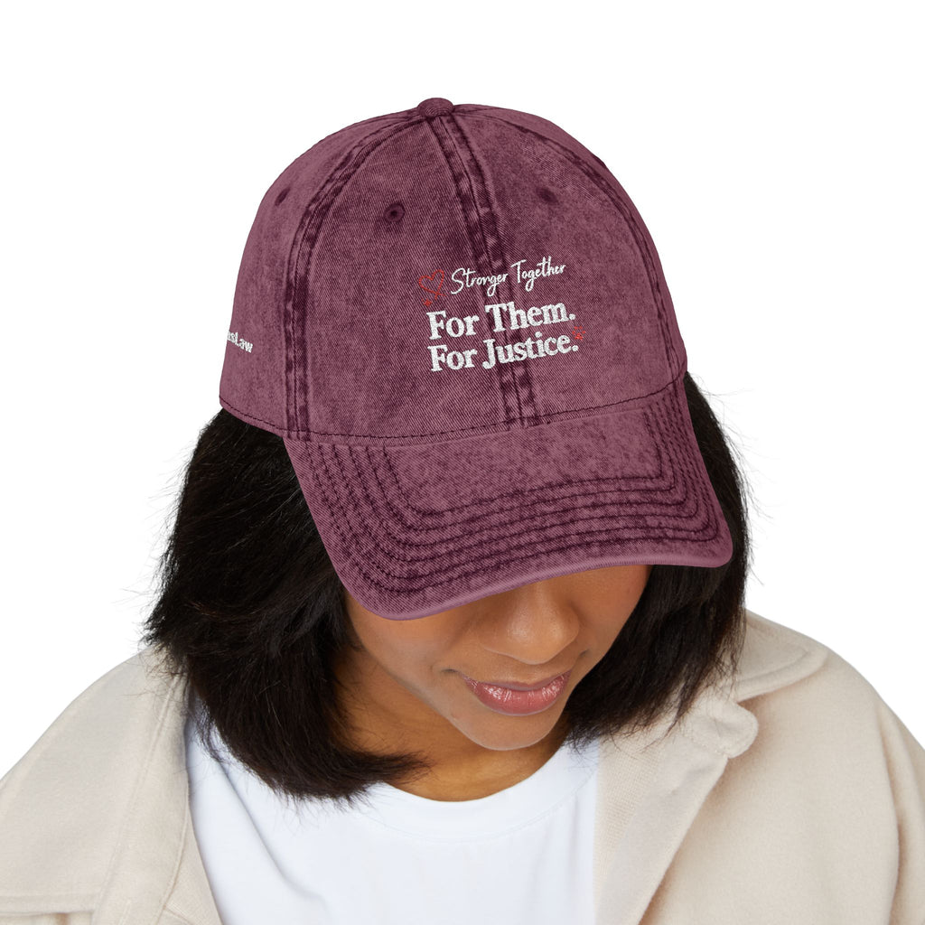 Cap Embroidered Vintage — “For Them. For Justice.” Washed Baseball Hat