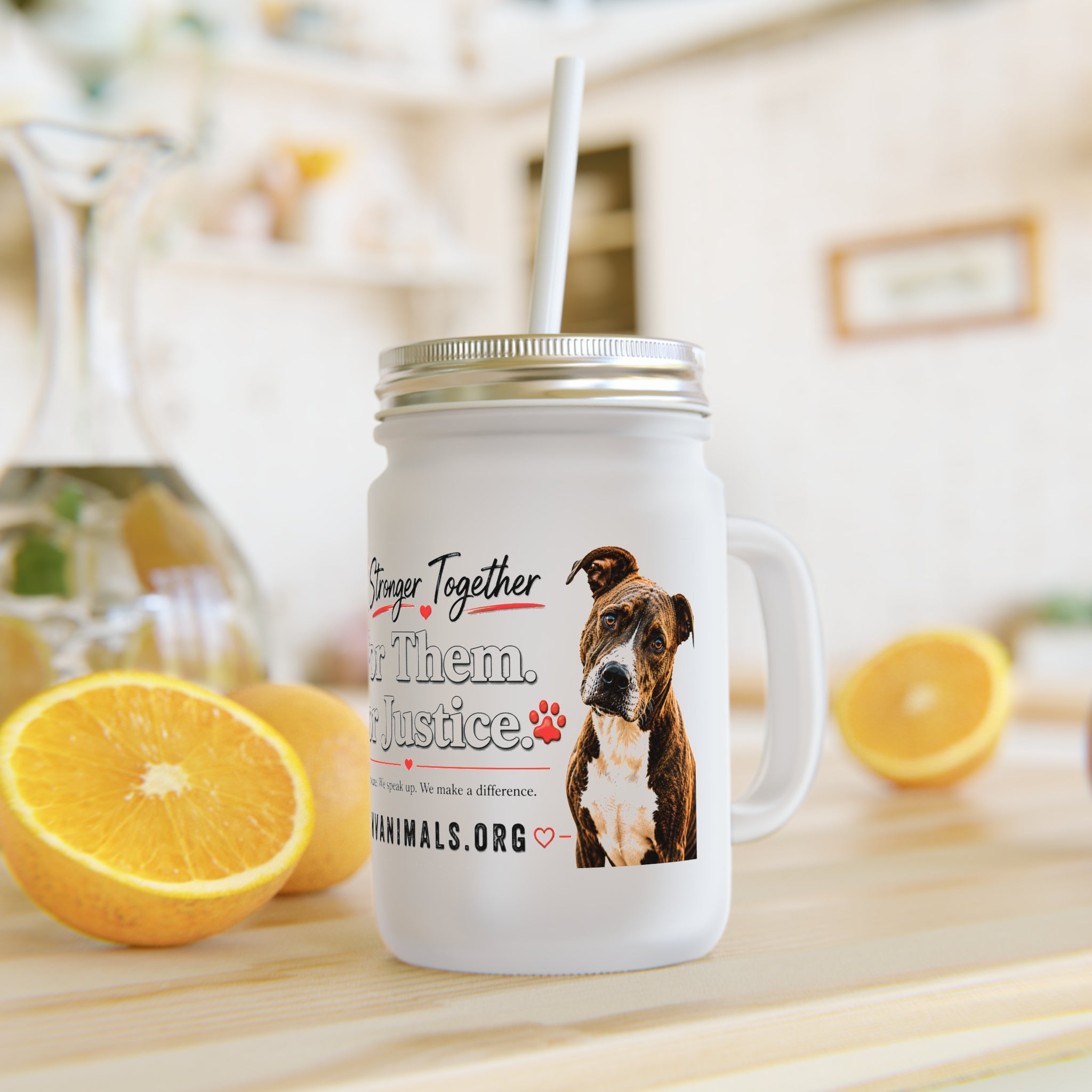 Mason Jar Tumbler — “Stronger Together: For Them, For Justice” Mason Jar Mug
