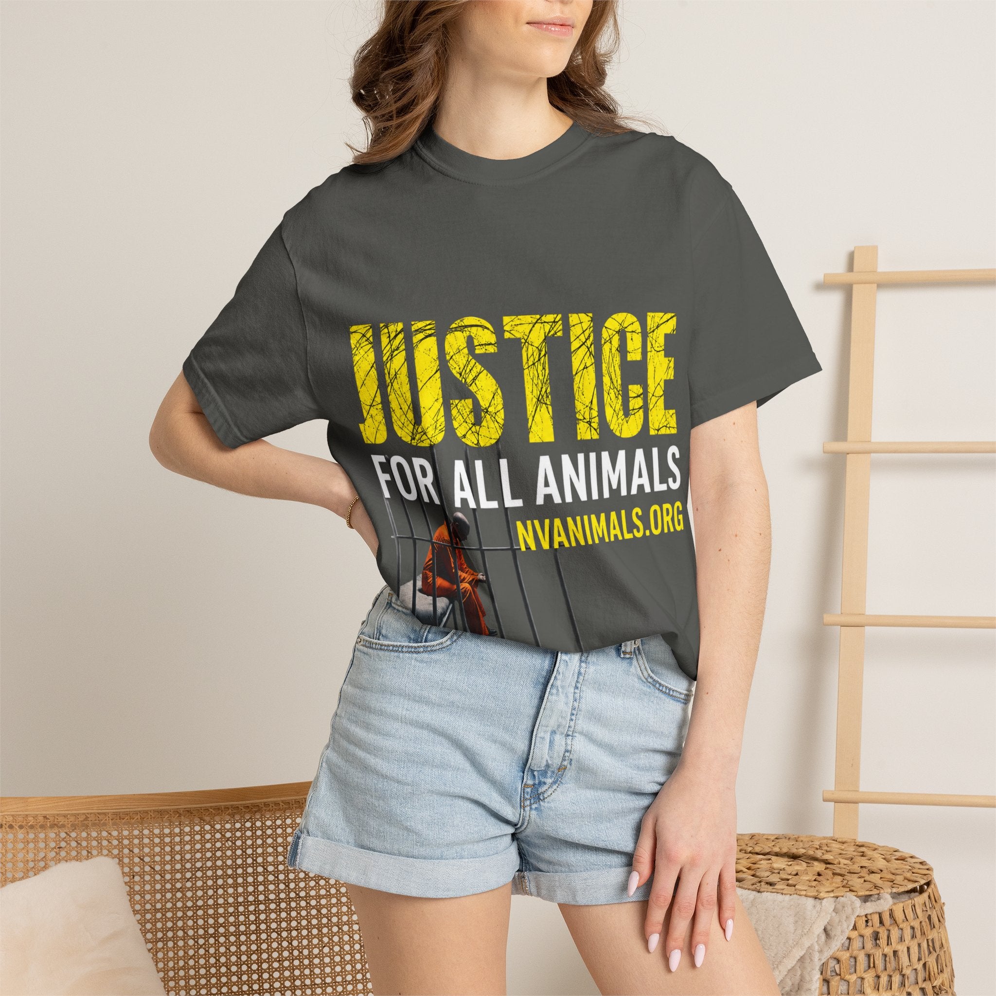T-shirt (Short Sleeve) Unisex Garment-Dyed  - Justice for All Animals