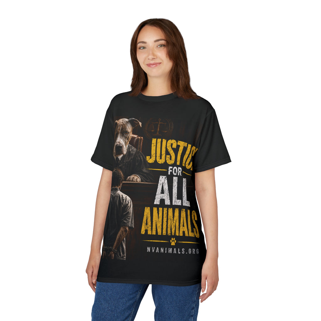 T-Shirt - Animal Rights Protest Tee Justice for All Animals Dog as Judge