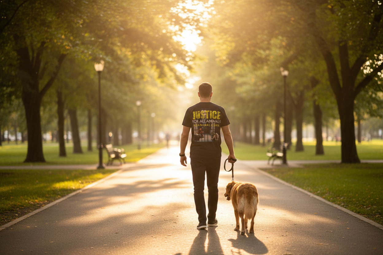 Justice for all Animals T-Shirt - Dog Walk